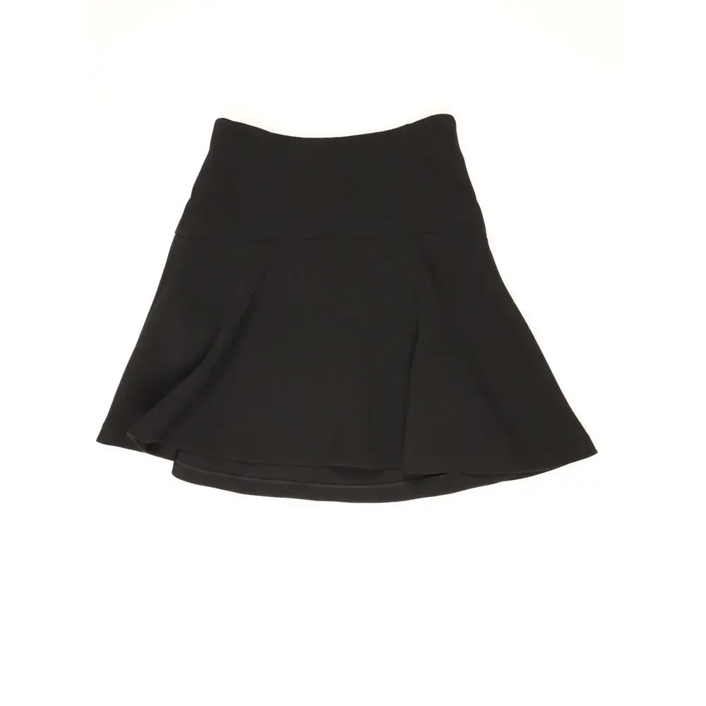 Diane von Furstenberg Black A-Line Skater Skirt Structured Size 6 Feminine